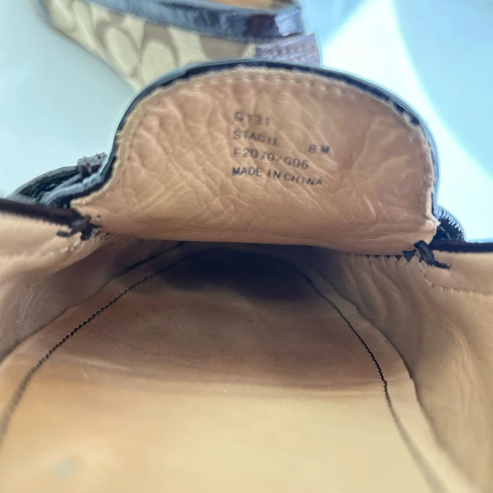 Classic Coach Signature Jacquard Loafers with Leather Trim – Size 8 - Picture 10 of 14